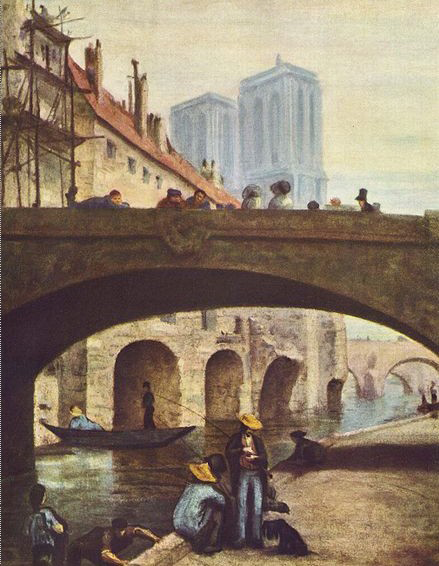 Honore Daumier Der Kunstler vor Notre-Dame